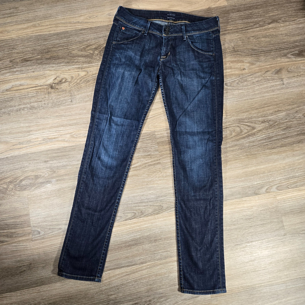 Hudson Collin Jeans Womens 29x31 Dark Wash Skinny Flap Pocket Made USA Denim